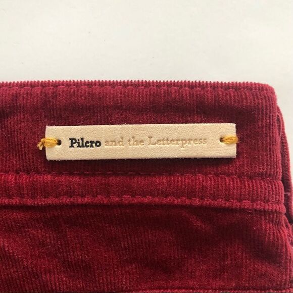 Anthropologie Pilcro and the Letterpress Serif Burgundy Corduroy Jeans Pants 28 - Picture 3 of 6
